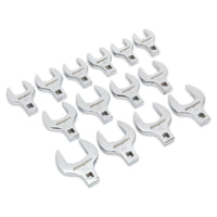 Sealey Crow's Foot Open End Spanner Set 14pc 1/2"Sq Drive Metric S01109
