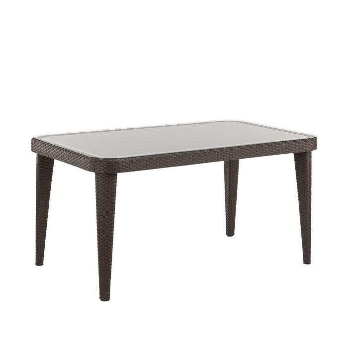 Dellonda Dining Tables with Tempered Glass Top 150 x 90 x 76cm - Dark Brown