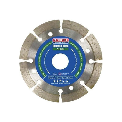 Faithfull Professional Diamond Blade 115 x 22mm Faithfull - Town Tools