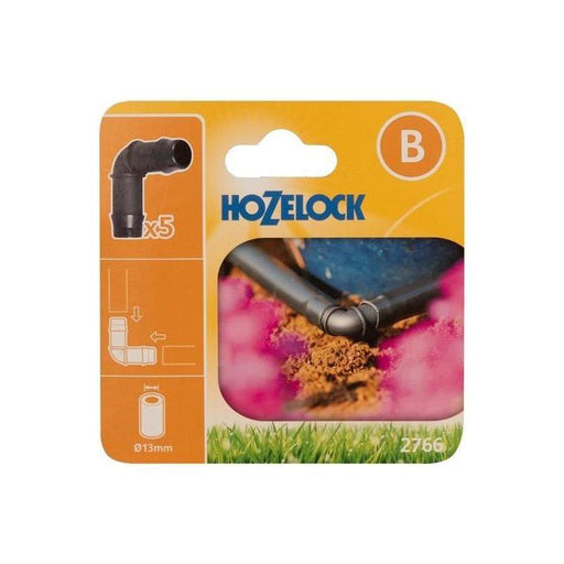Hozelock 2766 90° Elbow Connector 13mm (Pack 5) Hozelock - Town Tools