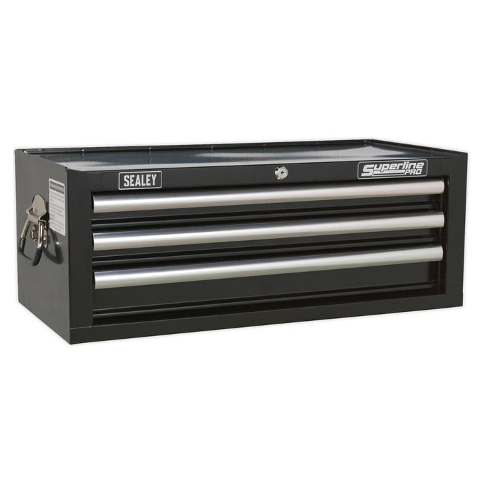 Sealey Mid-Box 3 Drawer with Ball-Bearing Slides Black AP33339B Sealey - Town Tools 