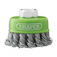Draper Stainless-Steel Twist-Knot Wire Cup Brush, , M14 65-75mm