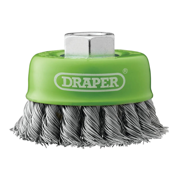 Draper Stainless-Steel Twist-Knot Wire Cup Brush, , M14 65-75mm