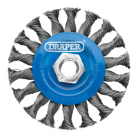Draper Steel Twist-Knot Flat Wire Wheel Brush, , M14 100-150mm