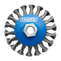 Draper Steel Bevelled Twist-Knot Wire Wheel Brush, , M14 100-115mm