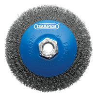 Draper Steel Bevelled Crimped Wire Wheel Brush, 115mm, M14 - WBW1