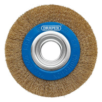 Draper Brassed Steel Bench Grinder Wire Wheel Brush, 150 x 31.75mm - BG150CS
