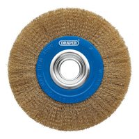 Draper Brassed Steel Bench Grinder Wire Wheel Brush, 200 x 31.75mm - BG200CS