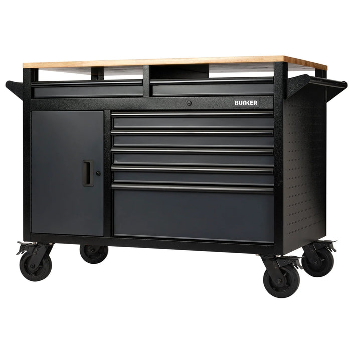 Draper BUNKER 14 Drawer Multi-Functional Workbench Roller Tool Cabinet, 48"