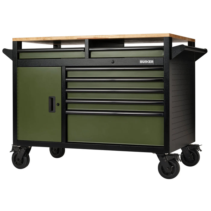 Draper BUNKER 14 Drawer Multi-Functional Workbench Roller Tool Cabinet, 48"
