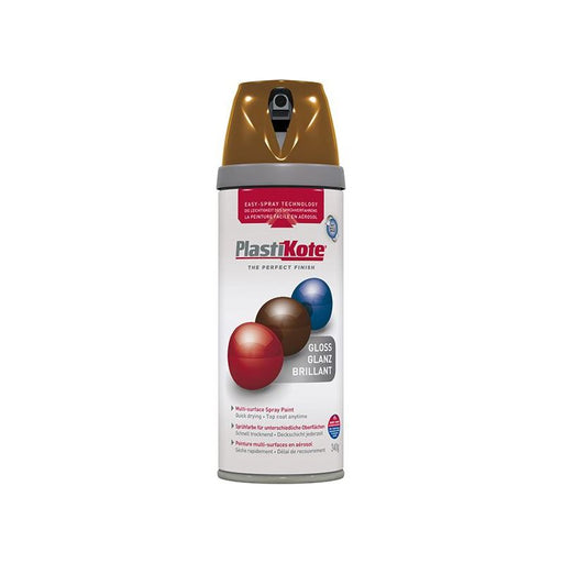Plastikote Twist & Spray Gloss Chestnut Brown 400ml PlastiKote - Town Tools