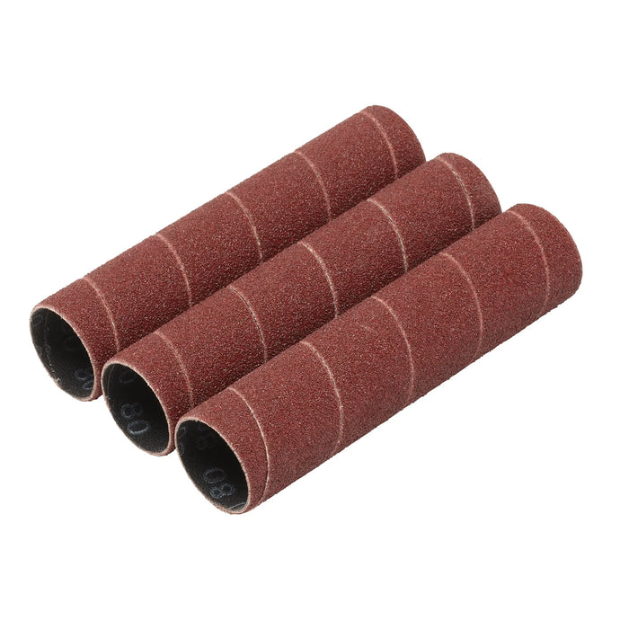 Draper Aluminium Oxide Sanding Sleeves, 25 x 115mm, 80 Grit (Pack of 3) - SSAO3