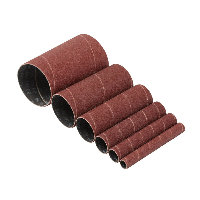 Draper Assorted Aluminium Oxide Sanding Sleeves, 115mm, 80 Grit (Pack of 6)