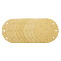 Draper Gold Sanding Discs with Hook & Loop, 150mm, 120 Grit, 15 Dust Extraction