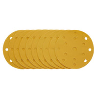 Draper Gold Sanding Discs with Hook & Loop, 150mm, 400 Grit, 15 Dust Extraction