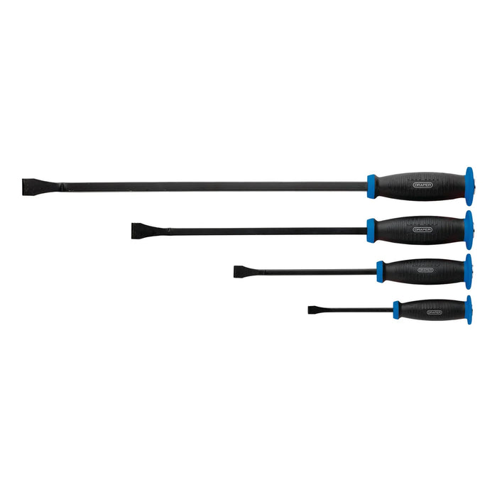 Draper 'Pound Thru' Soft Grip Pry Bar Set with Hand Guard (4 Piece) - PB/SET/SGC