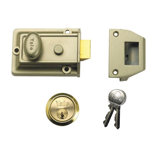 Yale Locks P77 Traditional Nightlatch 60mm Backset Nickel Brass Finish Visi Yale Locks - Town Tools