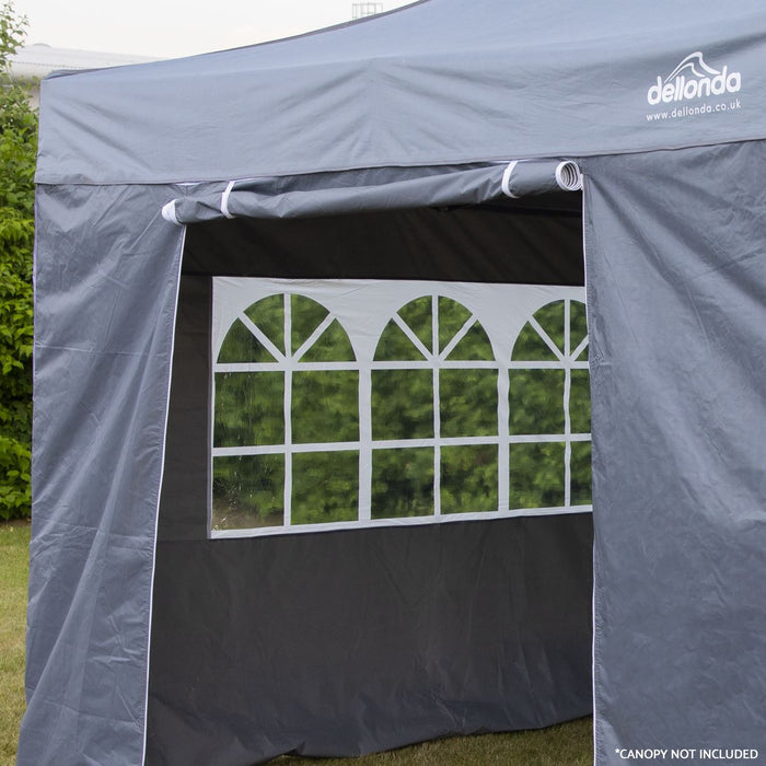 Dellonda Side Walls/Doors/Windows for Gazebo/Marquee Fits 2 x 2m Models - Grey