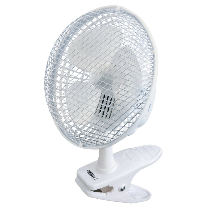 Draper 230V Clip-On Desk Fan, 6"/150mm, 15W - FAN1B