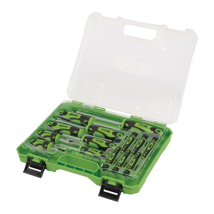 Draper Screwdriver Set with Case, Green (14 Piece) 03987 Draper - Town Tools 