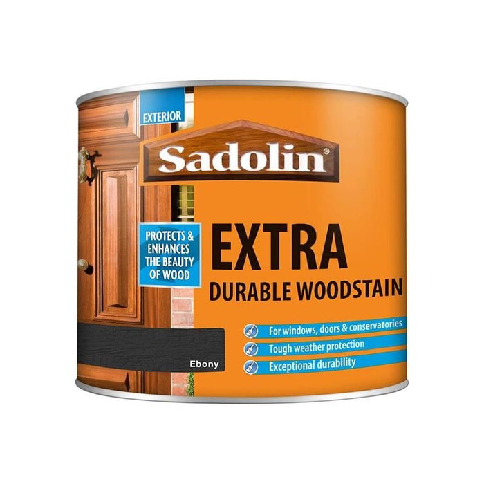 Sadolin Extra Durable Woodstain Ebony 500ml Sadolin - Town Tools