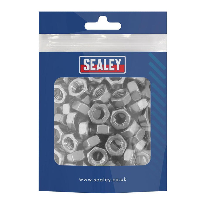 Sealey Stainless Steel Full Nut M8 x 1.25 pitch, DIN 934 - Pack of 100 SS8 Sealey - Town Tools 