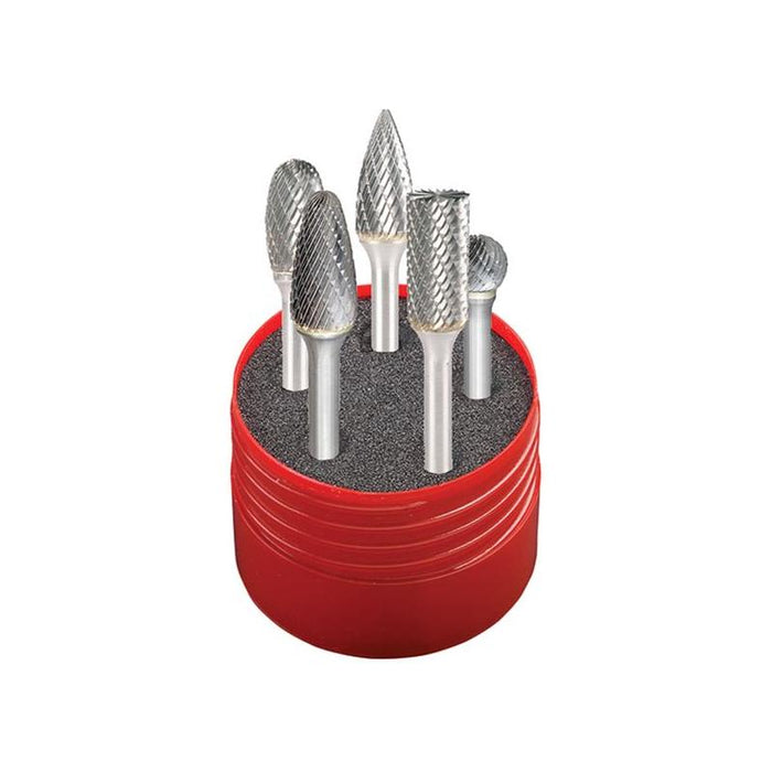 Dormer Solid Carbide Rotary Burr Cylindrical Set 5 Piece Dormer - Town Tools