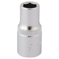 Draper Elora Hexagon Socket, 1/4" Sq. Dr., 6mm 11095