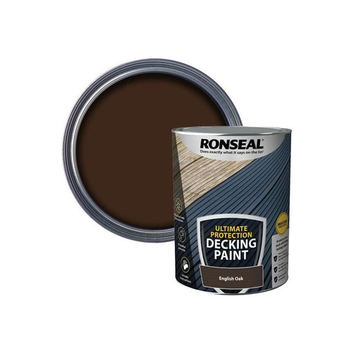 Ronseal Ultimate Protection Decking Paint English Oak 5 litre Ronseal - Town Tools