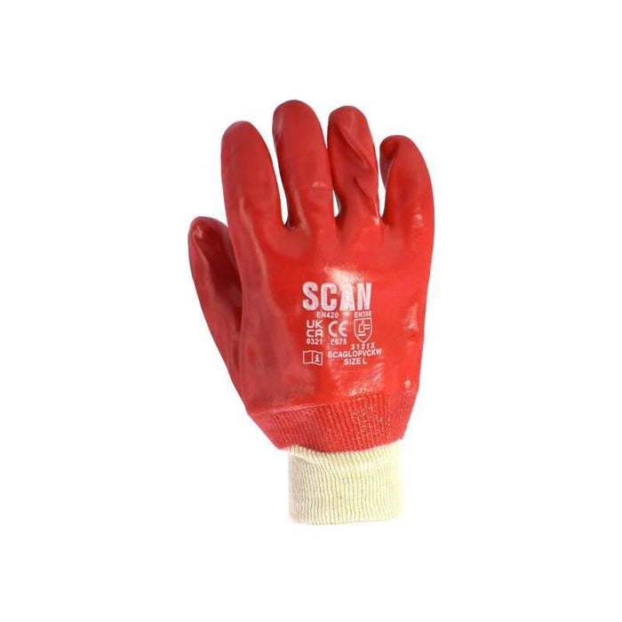 Scan PVC Knitwrist Gloves - L (Size 9) Scan - Town Tools