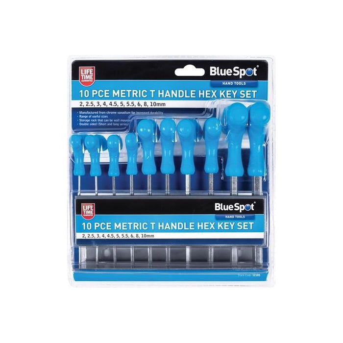 Bluespot Tools Metric T-Handle Hex Key Set, 10 Piece BlueSpot Tools - Town Tools