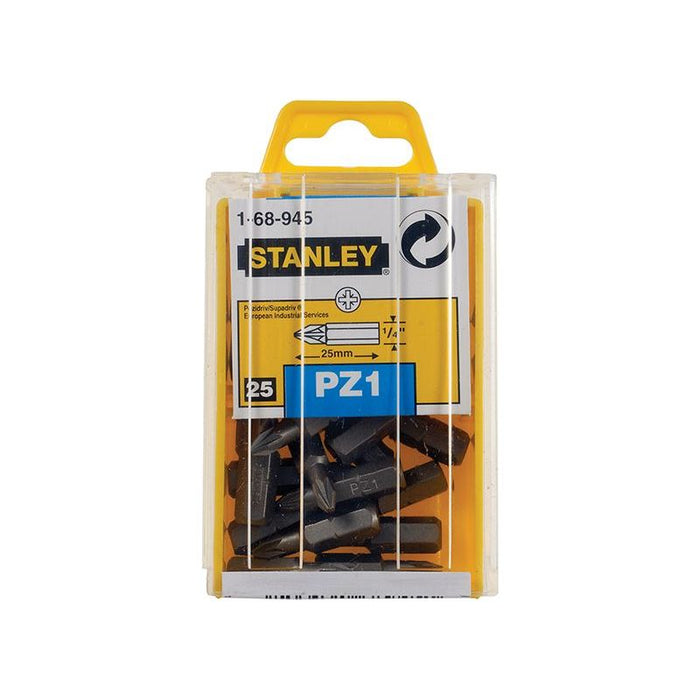 Stanley® Hand Tools Pozidriv Bits PZ1 x 25mm (Box 25) STANLEY® Hand Tools - Town Tools