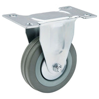 Draper Fixed Plate Fixing Rubber Castor, 75mm Diameter, S.W.L. 70kg