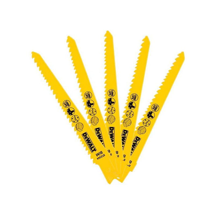 Dewalt Power Tools Bi-Metal Reciprocating Blade for Wood Cordless 152mm Pack of 5 DeWALT Power Tools - Town Tools