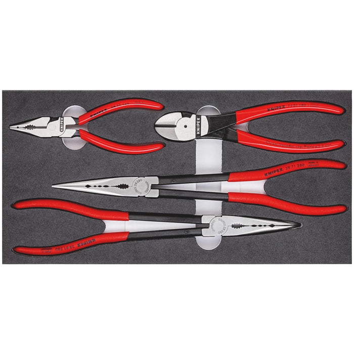 KNIPEX 00 20 01 V16 Set Of Pliers In a Foam Tray, 4 Parts - 00 20 01 V16