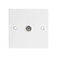 Dencon Single Flush Coax TV Socket White