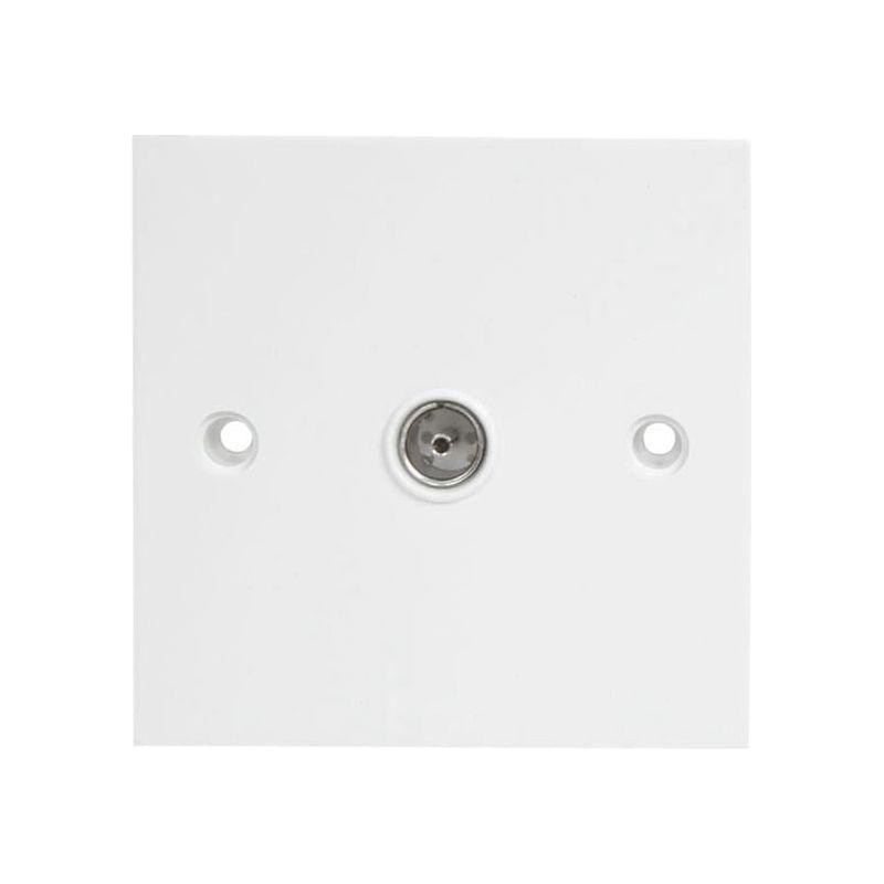Dencon Single Flush Coax TV Socket White Dencon - Town Tools