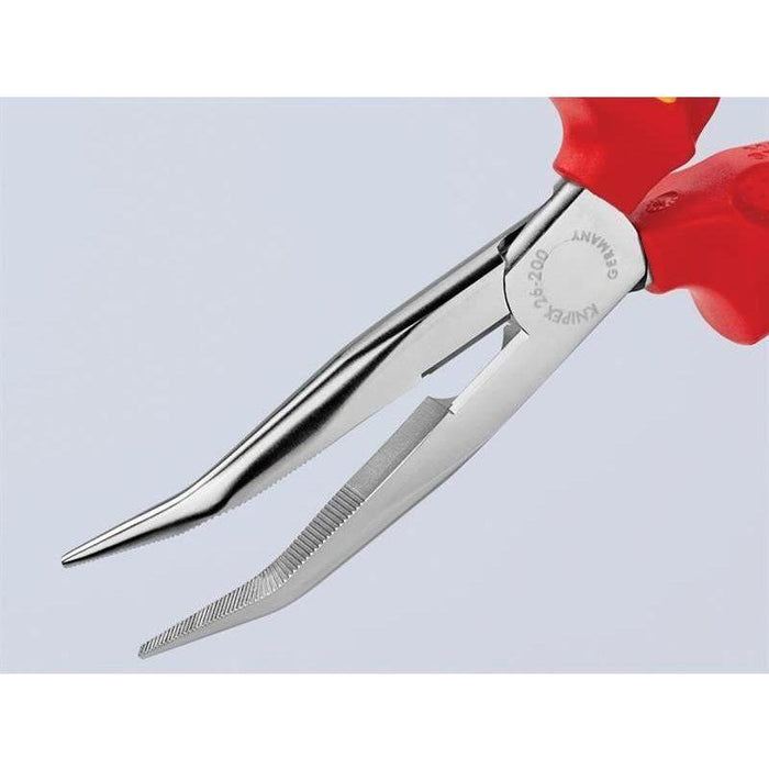 Knipex VDE Long Bent Snipe Nose Side Cutting Pliers 200mm Knipex - Town Tools