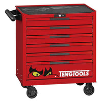 Teng Tools 26" PRO35™ low roller cabinet 6 drawers red