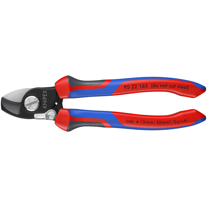 KNIPEX 95 22 165 Cable Shears with Opening Spring, 165mm - 95 22 165