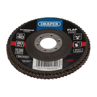 Draper Aluminium Oxide Flap Disc, 115 x 22.23mm, 40 Grit 82356