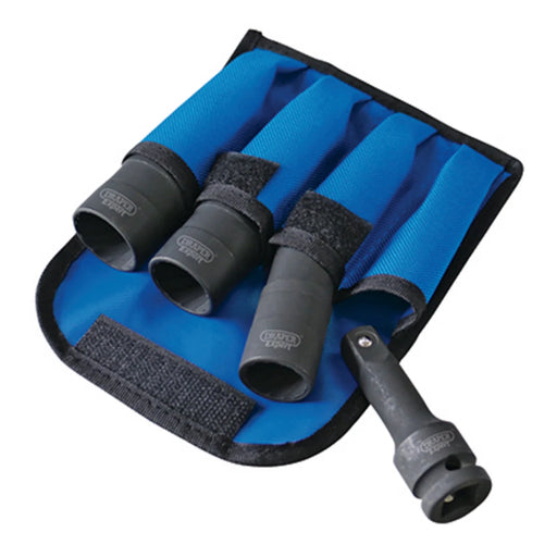 Draper Expert Wheel Nut Double Impact Socket Kit, 1/2" Sq. Dr. (4 Piece) - image 1
