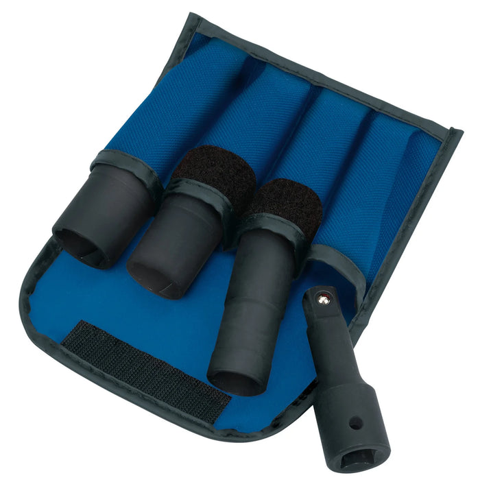 Draper Expert Wheel Nut Double Impact Socket Kit, 1/2" Sq. Dr. (4 Piece)