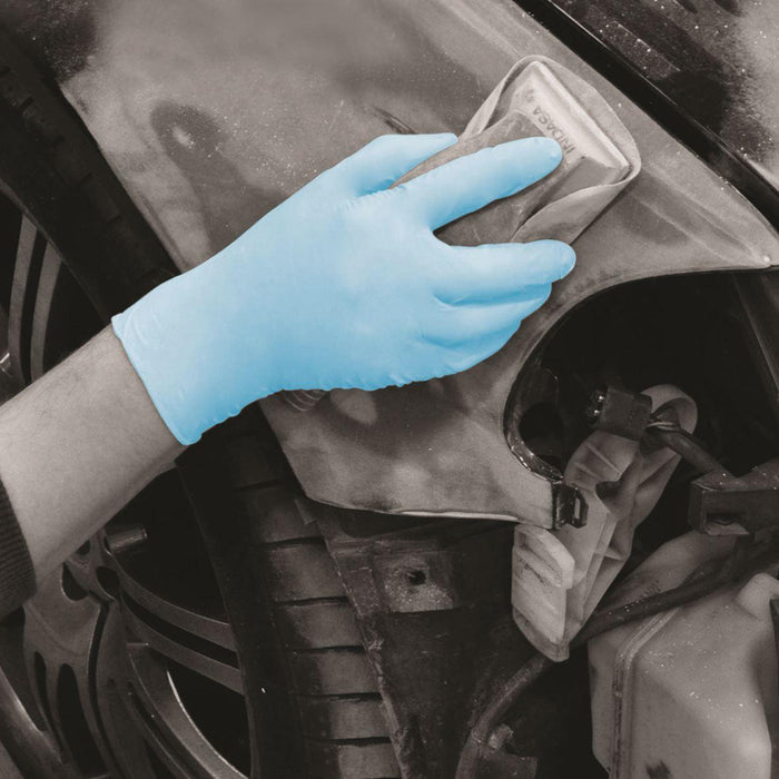 Bodyguards GL895 Powder Free Blue Nitrile Disposable Gloves Large Box of 100 Bodyguard - Town Tools 