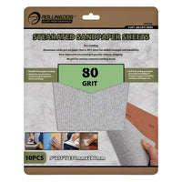 ROLLINGDOG Stearated Sanding Sheets, 230 x 280mm, 80 Grit (Pack of 10) - 90128
