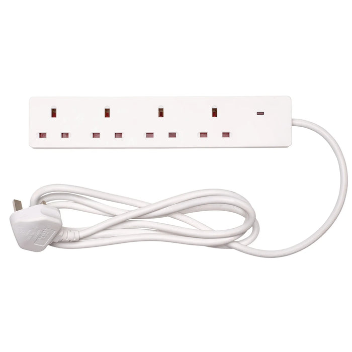 Non-Branded Four Socket Extension Lead with Neon Indicator, 2m - CEDTS4213M