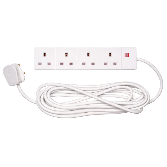 Non-Branded Four Socket Extension Lead with Neon Indicator, 5m - CEDTS4513M