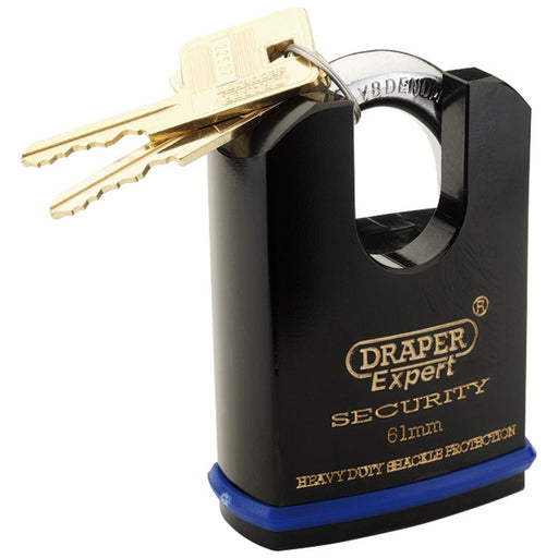 Draper Heavy Duty Padlock and 2 Keys with Shrouded Shackle, 61mm 64198 Draper - Town Tools 