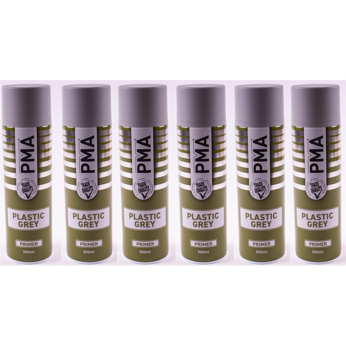 6x Autotek Professional Grey Plastic Primer 500ml Spray High Coverage Autotek - Town Tools 