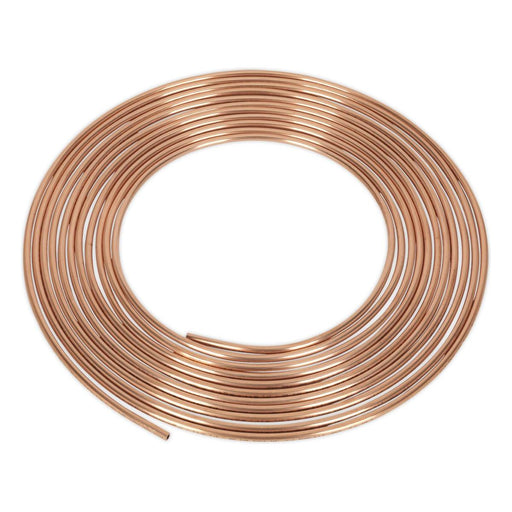 Sealey Brake Pipe Copper Tubing 22 Gauge 3/16" x 25ft BS EN 12449 C106 CBP002 Sealey - Town Tools 